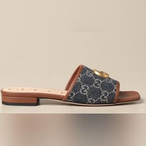 Gucci GG denim jolie slide sandal (size 7)